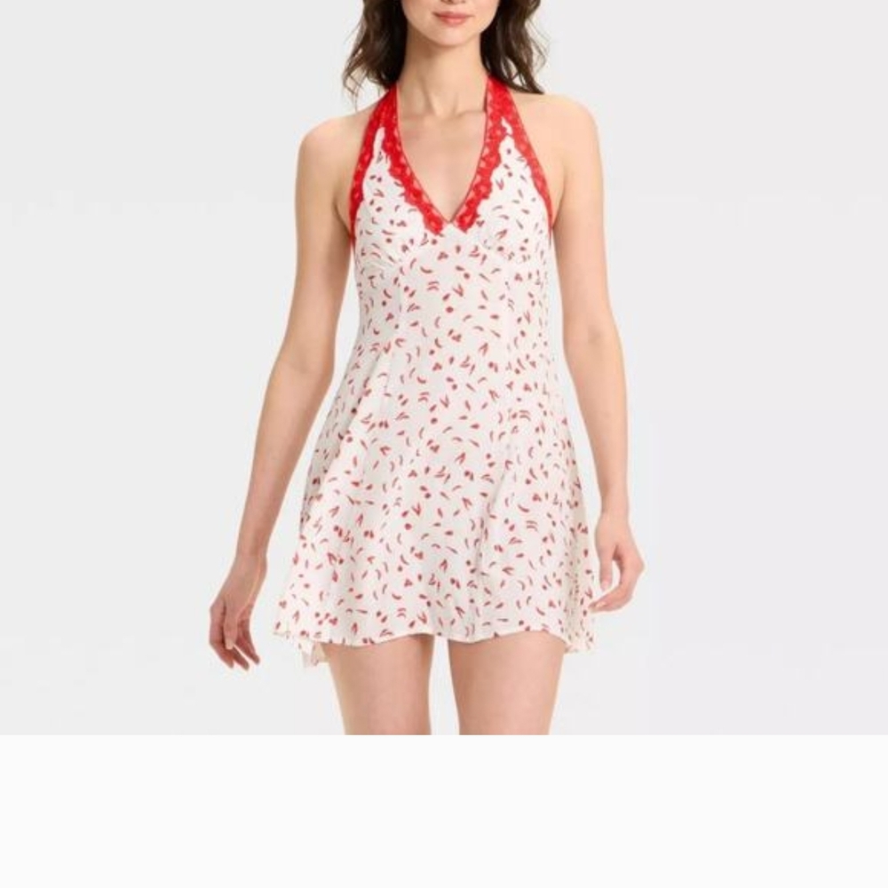 Wild Fable Red and White Backless Dress